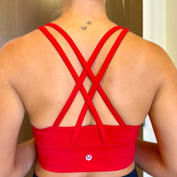 Lululemon Energy LonglineRed Crossback Sports Bra Medium Support - Picture 1 of 6